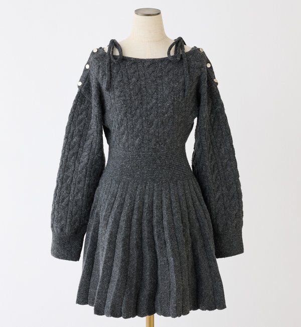  「ケーブルニットミニワンピ」|ワンピース|