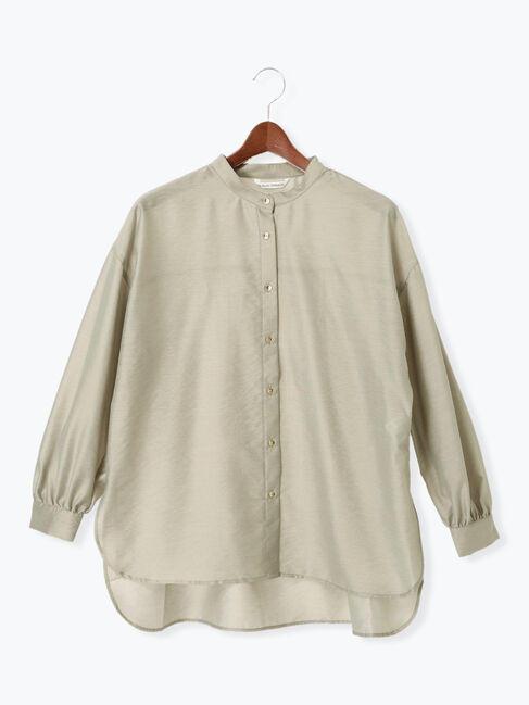 Te chichi TERRASSE「メタル釦バンドカラーオーバーシャツ」|シャツ・ブラウス|ベージュ