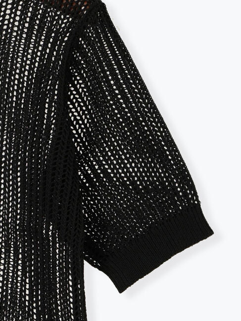 Te chichi「バックパールメッシュハーフスリーブニット」|ニット・セーター|