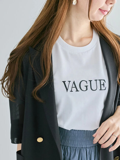 Te chichi「パール&刺繍ロゴスタンダードTシャツ」|Tシャツ・カットソー|オフホワイト