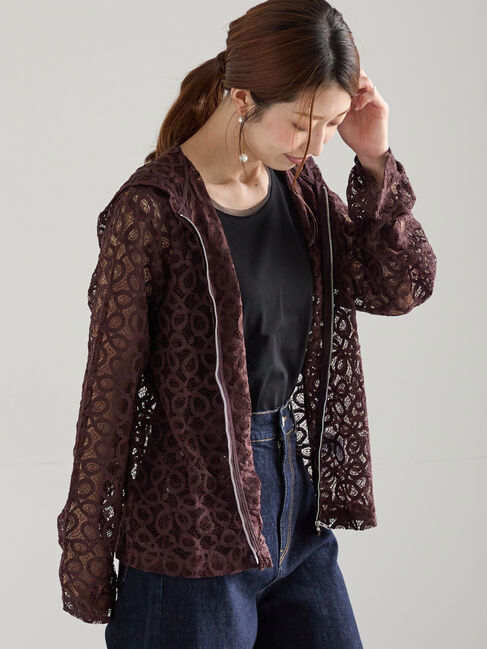 Te chichi「レースジップアップフーディー」|シャツ・ブラウス|