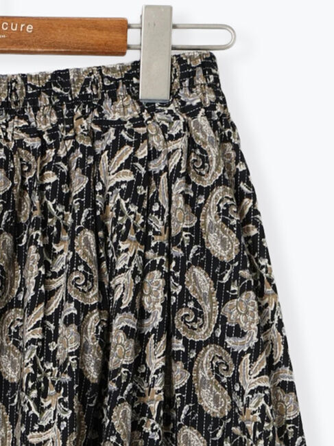 Lugnoncure「ペイズリー柄コットンギャザースカート」|スカート|
