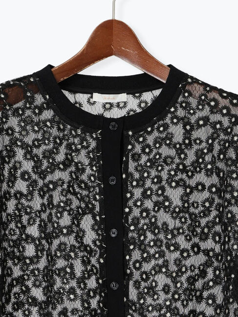 Te chichi「エンブロイダリー半袖クルーカーディガン」|カーディガン|