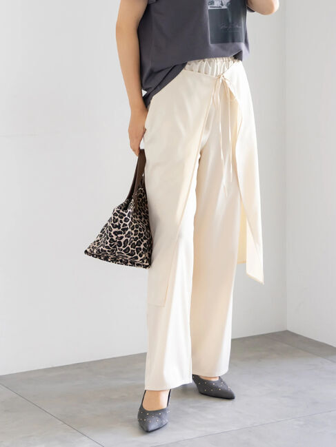 Te chichi「ラップスカートレイヤードストレートパンツ《2025Autumn catalog item》」|その他|ベージュ