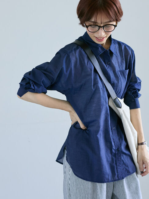 Lugnoncure「インディゴシアーシャツ《2025autumn catalog item》」|シャツ・ブラウス|ネイビー