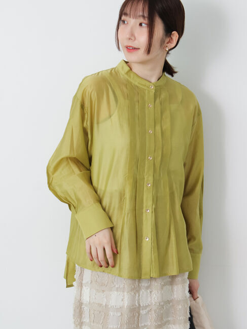 Te chichi TERRASSE「フロントタック入りシアーシャツ」|シャツ・ブラウス|イエロー