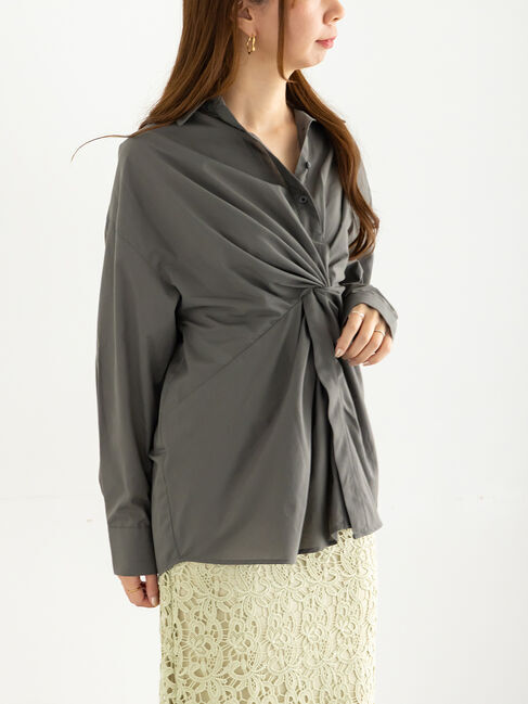 Te chichi「ツイストデザインシャツ《2025Autumn catalog vol.2 item》」|シャツ・ブラウス|カーキ