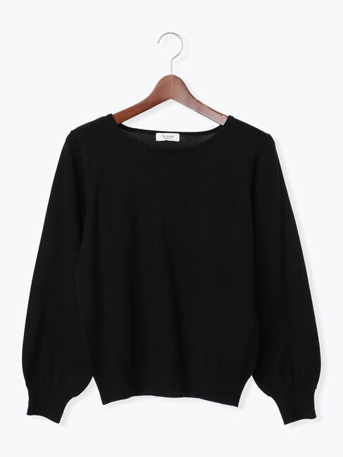 Te chichi TERRASSE「袖口金釦クルーネックニット」|ニット・セーター|ブラック