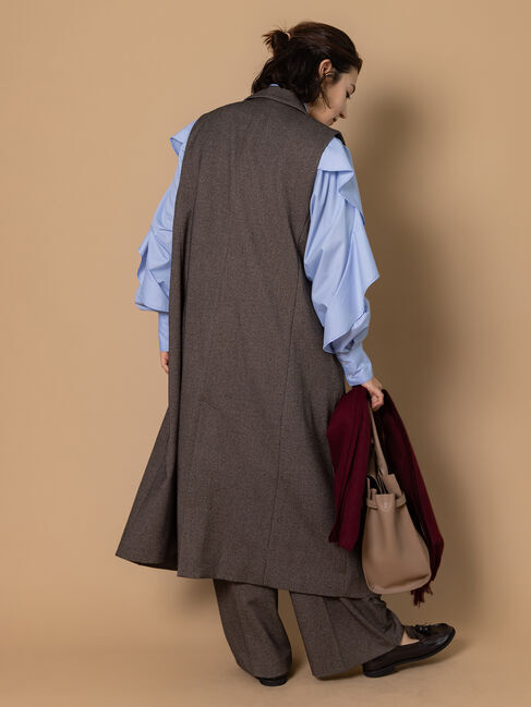 Te chichi「ツイードロングジレ（セットアップ可）」|ダウンベスト・ベスト|