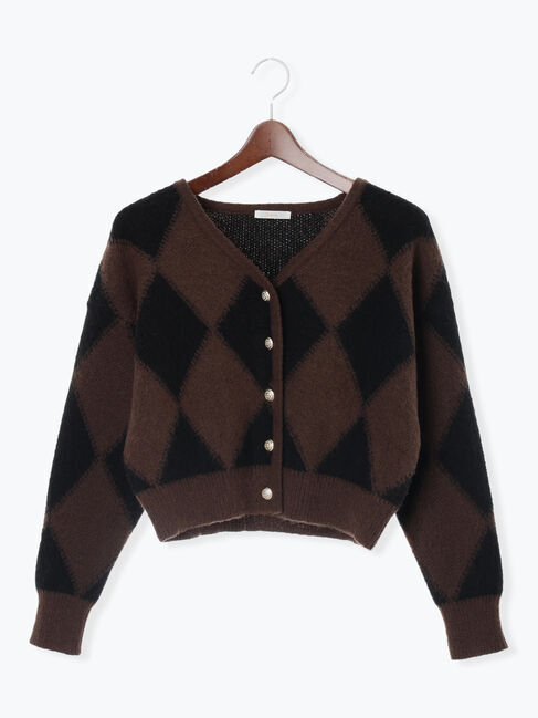 Te chichi「アーガイルジャガードVネックカーディガン」|カーディガン|
