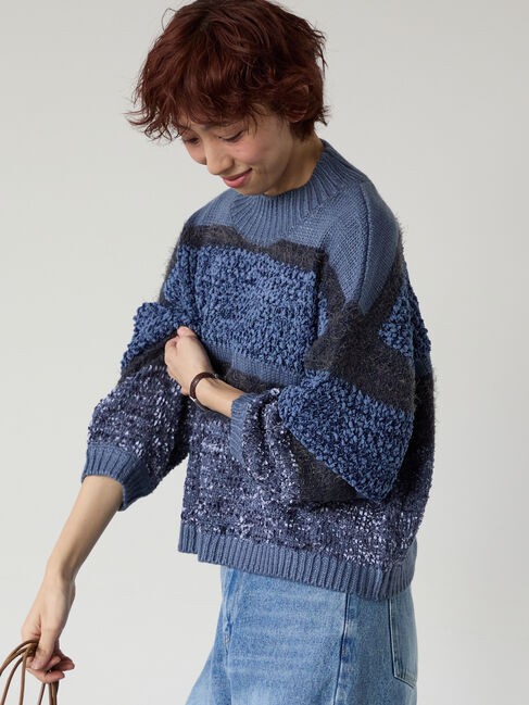 Lugnoncure「マルチデザインボーダーニット」|ニット・セーター|