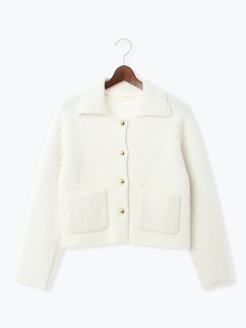 Te chichi「フラットカラーメタル釦ニットジャケット《2025winter catalog item》」|カーディガン|