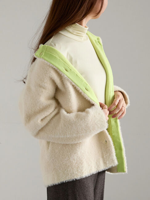 Te chichi「【R by Te chichi】ダブルフェイスフェザーカーディガン《2025winter catalog item》」|カーディガン|