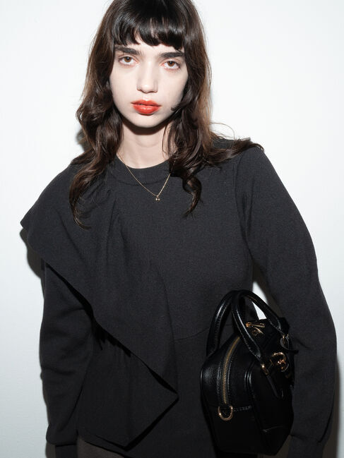 Te chichi「アシンメトリーフリルニット《2025winter catalog item》」|ニット・セーター|