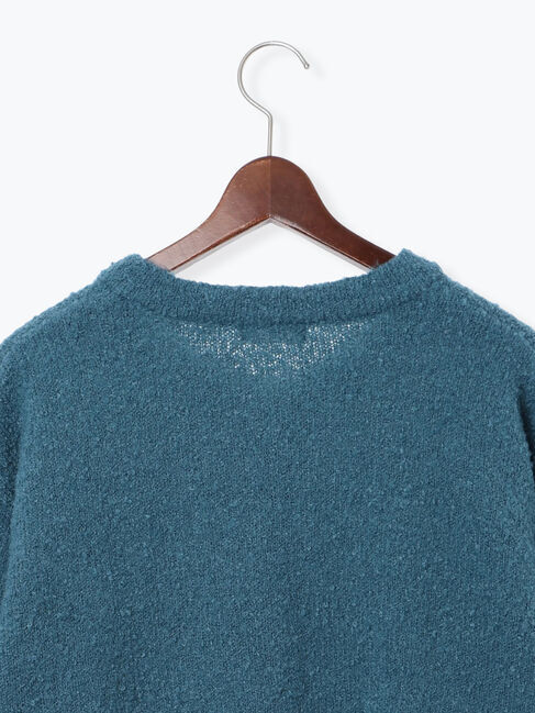 Te chichi TERRASSE「ブークレ金釦クルーネックカーディガン」|カーディガン|