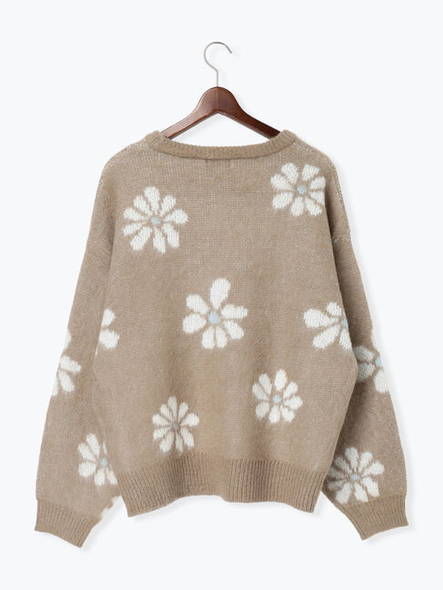 Te chichi TERRASSE「起毛花柄ジャカードニットプルオーバー」|ニット・セーター|