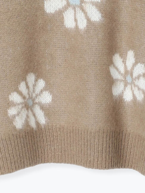 Te chichi TERRASSE「起毛花柄ジャカードニットプルオーバー」|ニット・セーター|