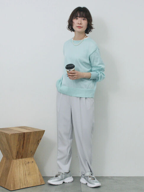 Samansa Mos2 blue「【イージーケア・吸水速乾】マルチスタイルテーパードパンツ」|その他|