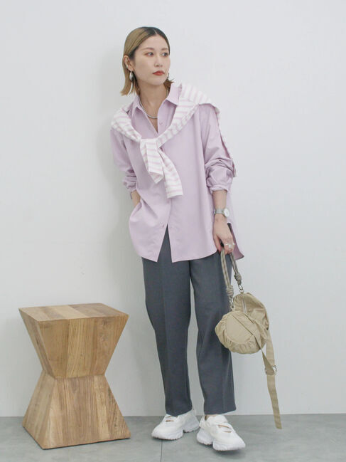 Samansa Mos2 blue「【イージーケア・吸水速乾】マルチスタイルテーパードパンツ」|その他|