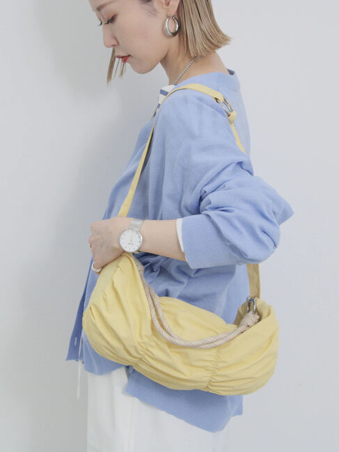 Samansa Mos2 blue「シャーリングミニドラムバッグ」|その他|