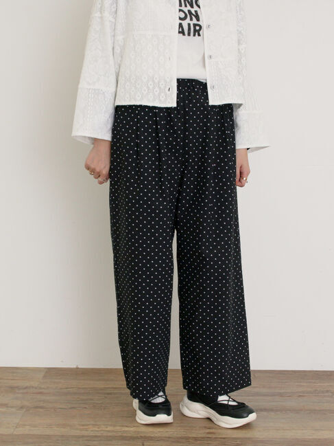 Samansa Mos2「【M/Lサイズ】ドット柄ストレートパンツ」|その他|