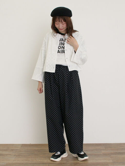 Samansa Mos2「【M/Lサイズ】ドット柄ストレートパンツ」|その他|