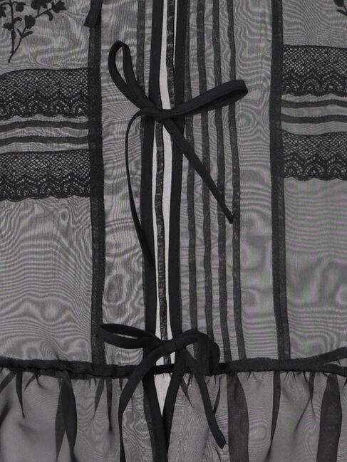 Samansa Mos2「オーガンジー刺繍ベスト」|ダウンベスト・ベスト|