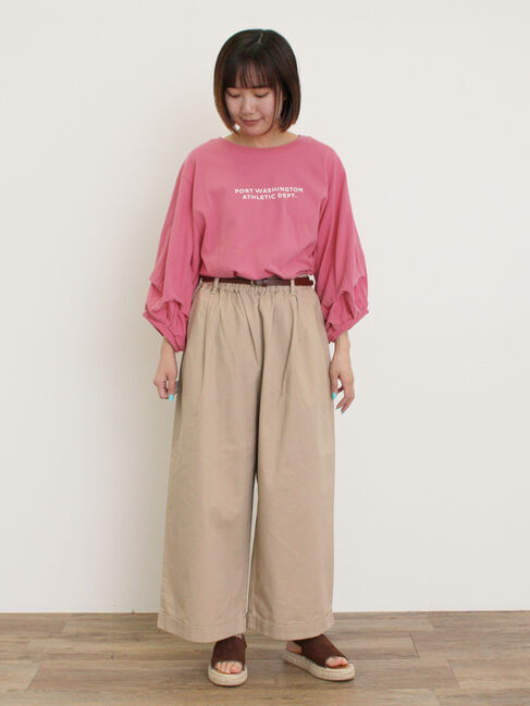 Samansa Mos2「【S/Mサイズ】ベルト付きチノワイドパンツ」|その他|