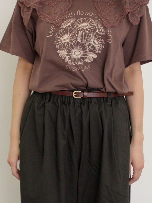 Samansa Mos2「【S/Mサイズ】ベルト付きチノワイドパンツ」|その他|