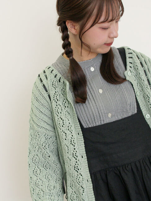 Samansa Mos2「透かし編み前後2WAYリボンニット」|カーディガン|