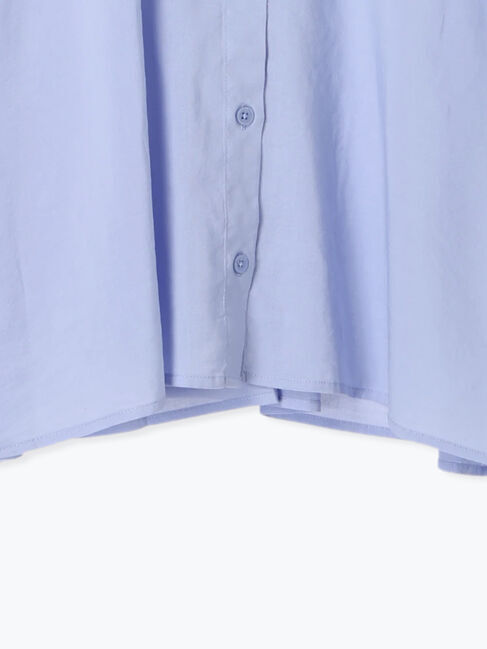 Samansa Mos2 blue「ショート丈シャーリングブラウス」|シャツ・ブラウス|