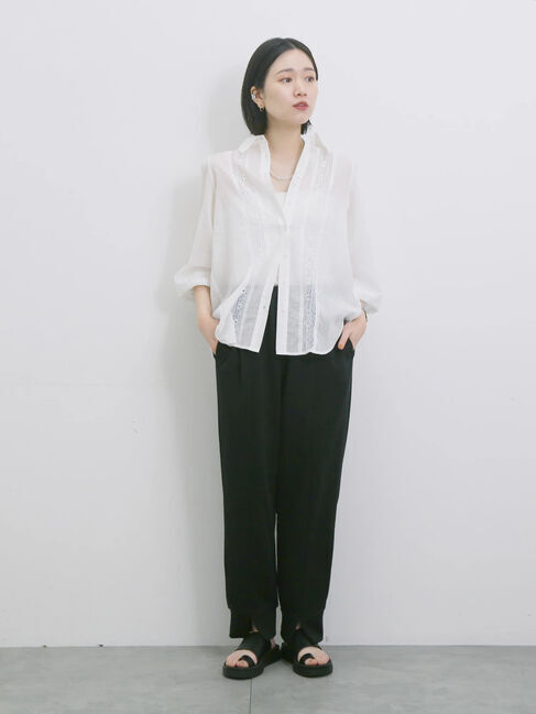 Samansa Mos2 blue「◎裏毛センタースリットパンツ」|その他|