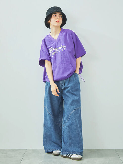 SM2「デニム/ツイル 切替ワイドパンツ」|その他|