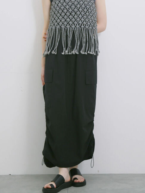 Samansa Mos2 blue「ナイロンカーゴスカート」|スカート|