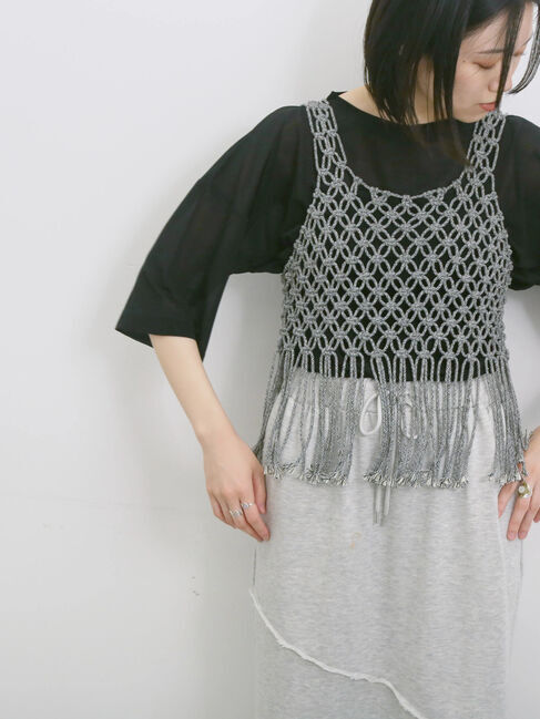 Samansa Mos2 blue「◎シアープルオーバー」|Tシャツ・カットソー|