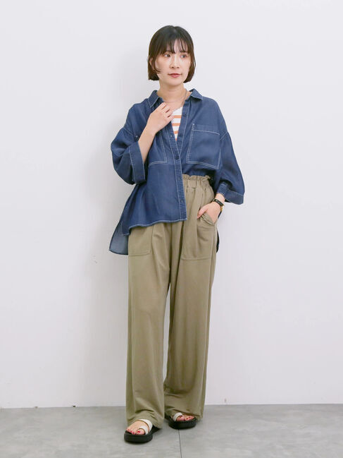 Samansa Mos2 blue「◎アソートリブタンク」|Tシャツ・カットソー|