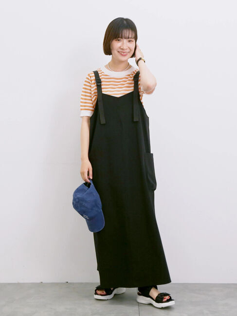 Samansa Mos2 blue「◎ボーダーニットプルオーバー」|ニット・セーター|