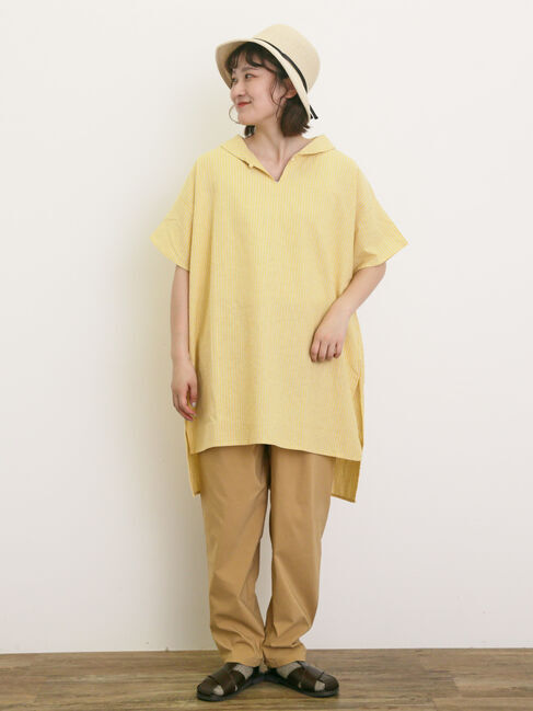 Samansa Mos2「【クールコットン】柄アソートスキッパーチュニック」|シャツ・ブラウス|