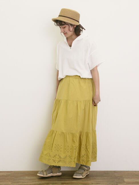 Samansa Mos2「【クールコットン】柄アソートスキッパーチュニック」|シャツ・ブラウス|