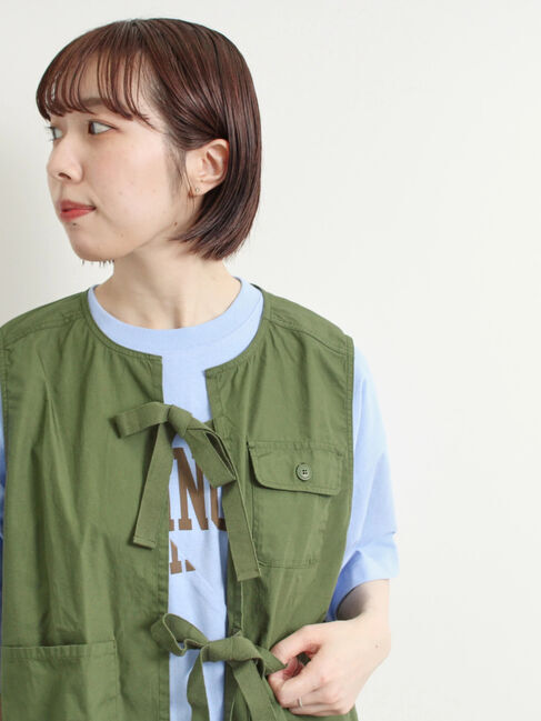 SM2「リボンフィッシングベスト」|ダウンベスト・ベスト|カーキ