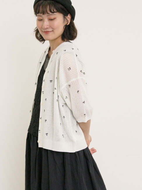 Samansa Mos2「小花柄プリントカーディガン」|カーディガン|