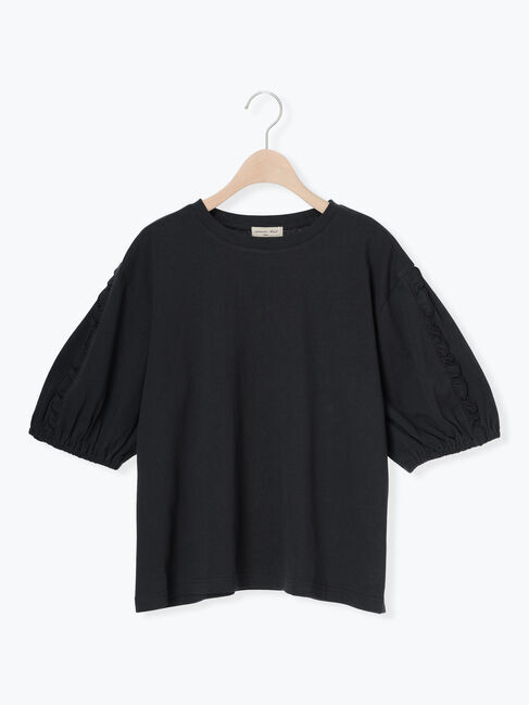 Samansa Mos2「袖タテフリルTシャツ」|Tシャツ・カットソー|