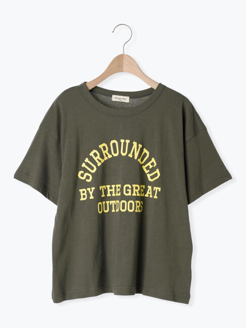 Samansa Mos2「【オーガニックコットン】ロゴプリントTシャツ」|Tシャツ・カットソー|