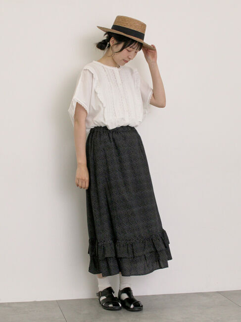 Samansa Mos2「柄アソート裾ティアードスカート」|スカート|