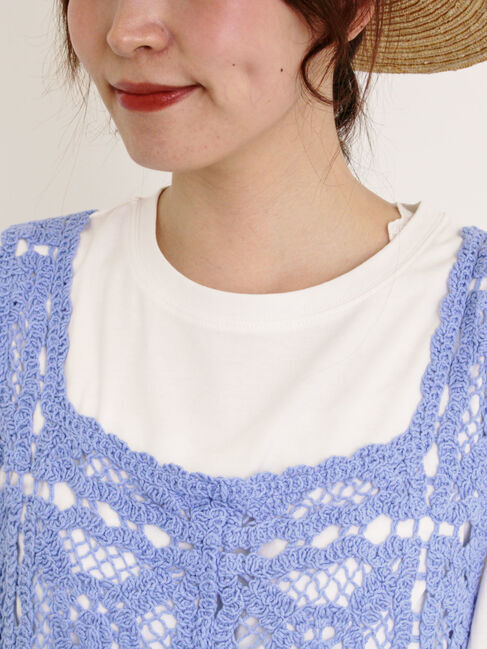 Samansa Mos2「【S/Mサイズ】かぎ針編み風ビスチェワンピース」|ワンピース|