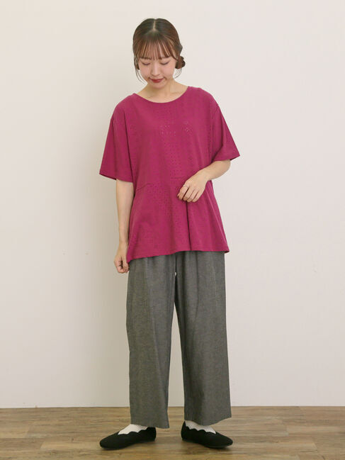 Samansa Mos2「アイレット切替フリルカットソー」|Tシャツ・カットソー|