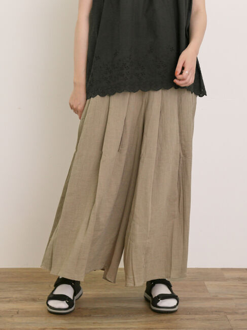 Samansa Mos2「【M/Lサイズ】◎楊柳ガウチョパンツ」|その他|ベージュ