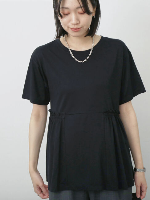 Samansa Mos2 blue「フリルチュニック」|Tシャツ・カットソー|