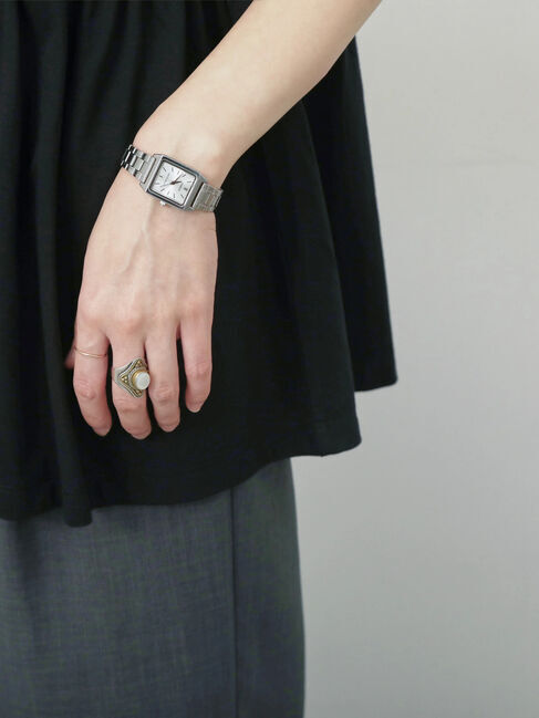 Samansa Mos2 blue「フリルチュニック」|Tシャツ・カットソー|