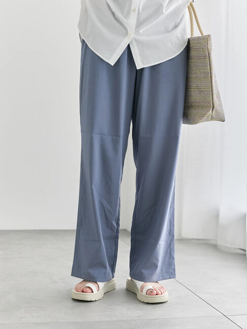 Samansa Mos2 blue「【接触冷感】ワイドイージーパンツ」|その他|